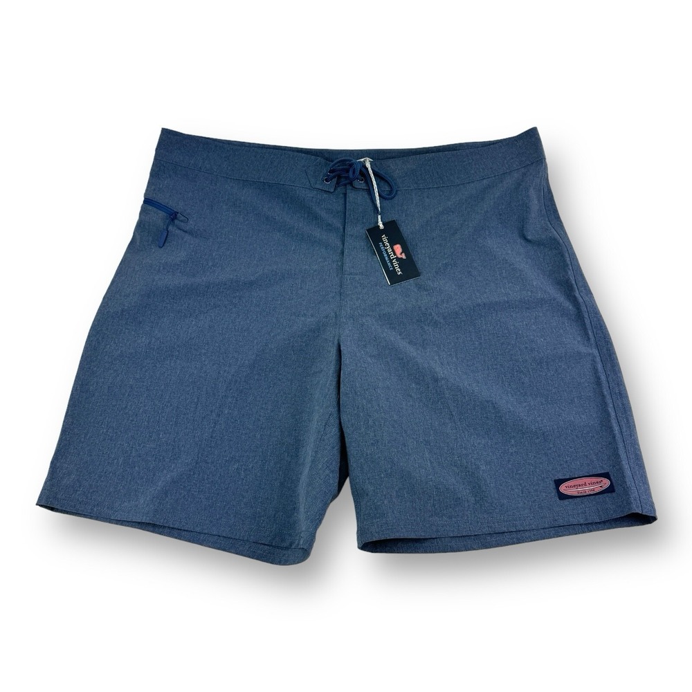 NWT Vineyard Vines Moonshine Blue Heather Stretch Boardshort Mens Size 42 $89.50